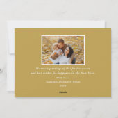 モダン金ゴールドフレーム2家族写真メリークリスマス シーズンカード (裏面)