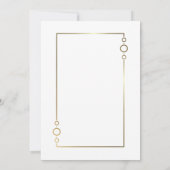 モダン金ゴールドフレ結婚ーム 招待状 (裏面)