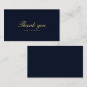 モダン金ゴールドフローラブ結婚ルーサンキューカード エンクロージャーカード (正面/裏面)