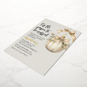 モダン金ゴールドブライダルシャワー |クリスマスオーナメント 箔招待状 (回転した状態)