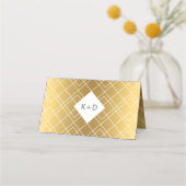 モダン金ゴールドブラシのストローク座席表 プレイスカード (裏面)