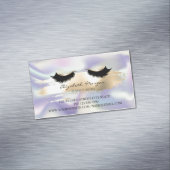 モダン金ゴールドブラシストローク、ホログラフィックラフェイクッシュ マグネット名刺 (インサイチュ)