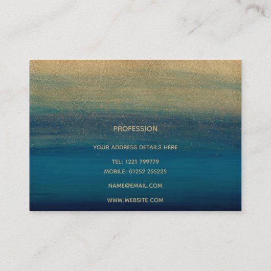 モダン金ゴールドブラシスト絵画ローク 名刺 (裏面)