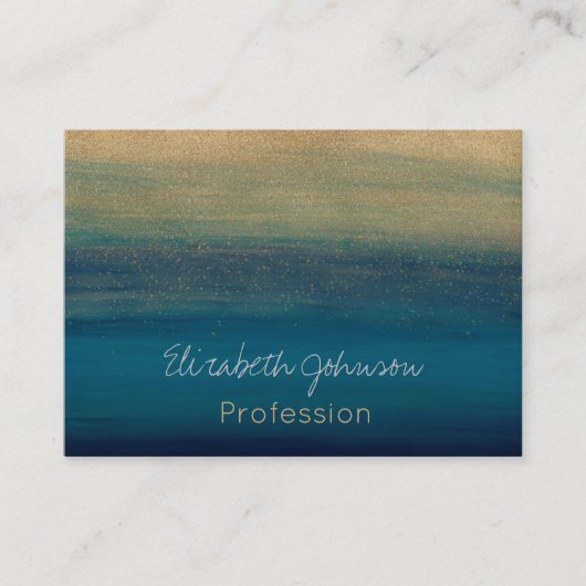 モダン金ゴールドブラシスト絵画ローク 名刺 (正面)