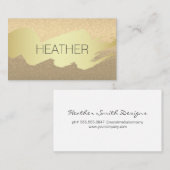 モダン金ゴールドブラシ付きグラマー 名刺 (正面/裏面)