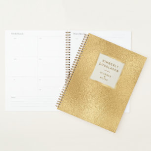 モダン金ゴールドブラシ枠 プランナー手帳