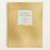 モダン金ゴールドブラシ枠 プランナー手帳 (正面)