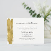 モダン金ゴールドブラシ結婚ストローカード エンクロージャーカード (スタンド正面)