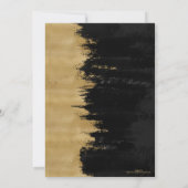 モダン金ゴールドブラックのブラシストロークの抽象芸術絵画の (裏面)