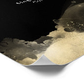 モダン金ゴールドブラックウォーター色の価格表 ポスター (角)