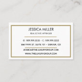 モダン金ゴールドブラックタイラグジュアリーエレガントスクリプトロゴ コーリングカード (裏面)