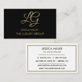 モダン金ゴールドブラックタイラグジュアリーエレガントスクリプトロゴ コーリングカード (正面/裏面)