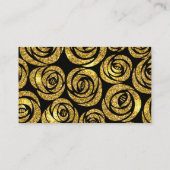 モダン金ゴールドブラックバラエレガント 名刺 (裏面)