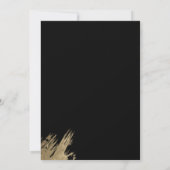 モダン金ゴールドブラックフレーム結婚タイポグラフィ 招待状 (裏面)