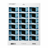 モダン金ゴールドブラックブルーアイス差出人住所 ラベル (フルシート)