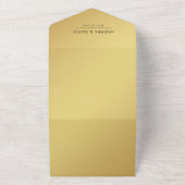 モダン金ゴールドブラックミニマリストQRコードRSVP結婚's オールインワン招待状 (外側)