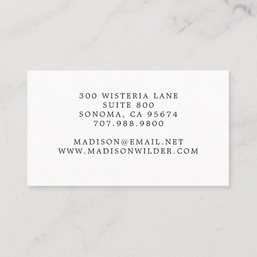 モダン金ゴールドブラックモノグラムのジュエリー設計者 名刺 (裏面)