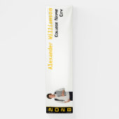 モダン金ゴールドブラック卒業写真パーティー 横断幕 (縦)