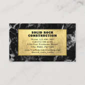 モダン金ゴールドブラック大理石建築請負業者 名刺 (裏面)