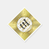 モダン金ゴールドブラック新年のイブ紙 スタンダードカクテルナプキン (角)