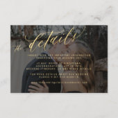 モダン金ゴールドブラック色あせ結婚の詳細 エンクロージャーカード (正面)