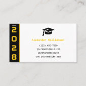 モダン金ゴールドブラックQRコード卒業名カード コーリングカード (正面)