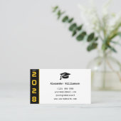 モダン金ゴールドブラックQRコード卒業名カード コーリングカード (スタンド正面)