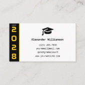 モダン金ゴールドブラックQRコード卒業名カード コーリングカード (正面)