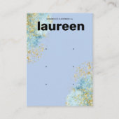 モダン金ゴールドブルーイヤリングディスプレイ 名刺 (正面)