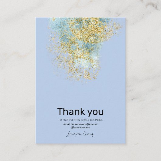 モダン金ゴールドブルーイヤリングディスプレイ 名刺 (裏面)