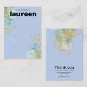 モダン金ゴールドブルーイヤリングディスプレイ 名刺 (正面/裏面)