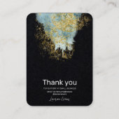 モダン金ゴールドブルーイヤリングディスプレイ 名刺 (裏面)