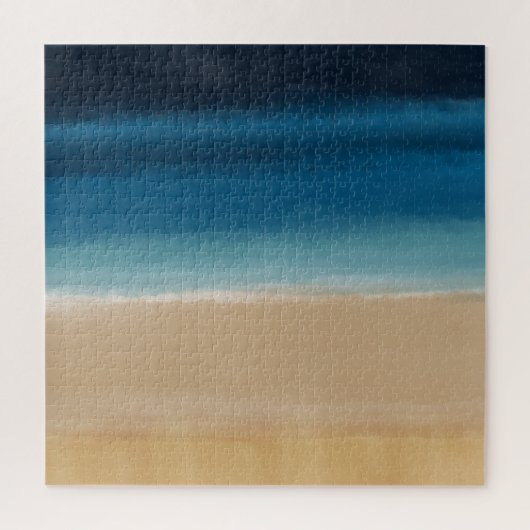 モダン金ゴールドブルーウォーター色抽象芸術絵画ズ ジグソーパズル (縦)