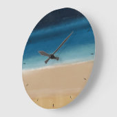 モダン金ゴールドブルーウォーター色抽象芸術絵画ズ ラージ壁時計 (傾斜)