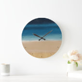 モダン金ゴールドブルーウォーター色抽象芸術絵画ズ ラージ壁時計 (ホーム)