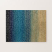 モダン金ゴールドブルーブラシストロ絵画ーク ジグソーパズル (横)