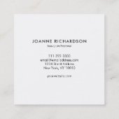 モダン金ゴールドブループロフェッショナル スクエア名刺 (裏面)