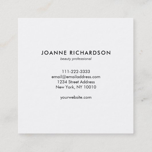 モダン金ゴールドブループロフェッショナル スクエア名刺 (裏面)