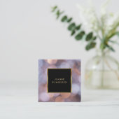 モダン金ゴールドブループロフェッショナル スクエア名刺 (スタンド正面)