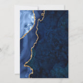 モダン金ゴールドブルーマーブルアゲート婚約パーティ 招待状 (裏面)