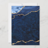 モダン金ゴールドブルーマーブルアゲート婚約パーティ 招待状 (裏面)