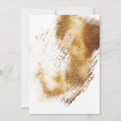 モダン金ゴールドブロンズティール（緑がかった色）金ゴールド結婚文字 招待状 (裏面)