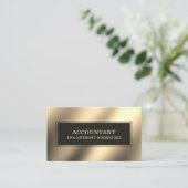 モダン金ゴールドプロフェッショナル担当 名刺 (スタンド正面)