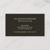 モダン金ゴールドプロフェッショナル担当 名刺 (裏面)