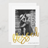 モダン金ゴールドプ賛美オ重ね合せファミリ 案内状 (正面/裏面)