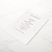 モダン金ゴールドホイ葉ル結婚式招待状 箔招待状 (回転した状態)