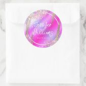 モダン金ゴールドホログラフィフェイクックグリッター箔事業 ラウンドシール (バッグ)