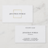 モダン金ゴールドホワイトクリエイティブミニマルテンプレート 名刺 (正面/裏面)