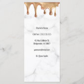 モダン金ゴールドホワイトマーブルサロン美しい価格表 メニュー (裏面)