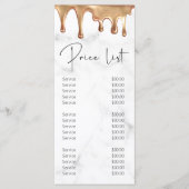 モダン金ゴールドホワイトマーブルサロン美しい価格表 メニュー (正面)